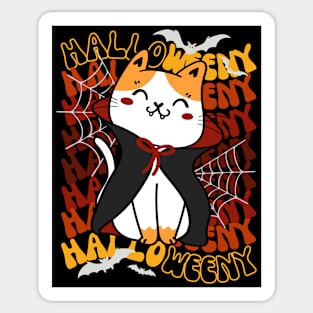 Halloween Cat Vampire Sticker